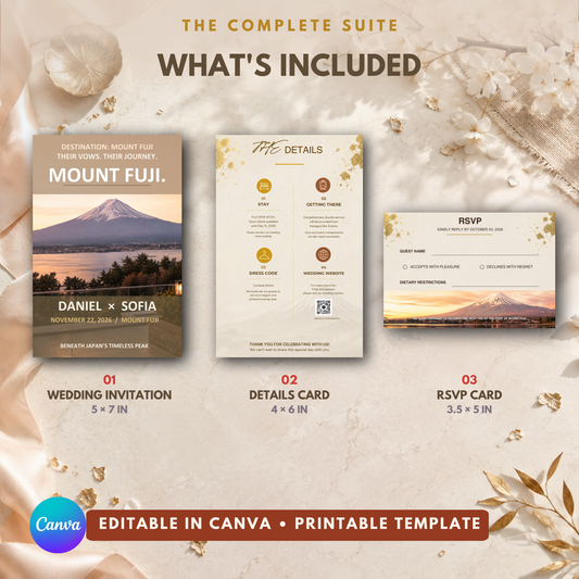 MOUNT FUJI Wedding Invitation Suite Template