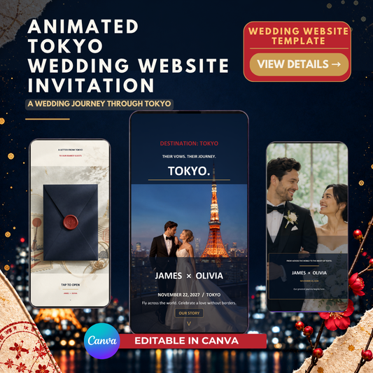 TOKYO Urban Wedding Website Invitation Template