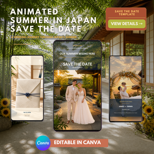 SUMMER IN JAPAN Wedding Save the Date Template