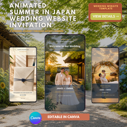 SUMMER IN JAPAN Wedding Website Invitation Template