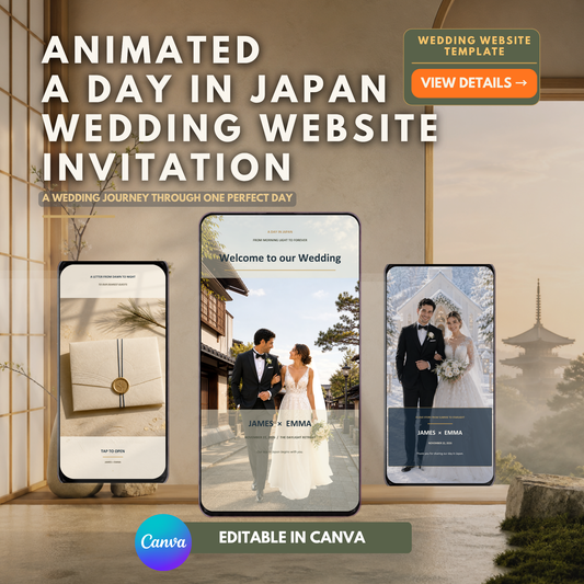A DAY IN JAPAN Wedding Website Invitation Template