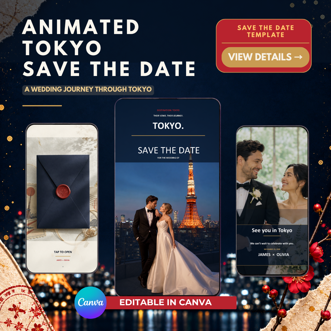 TOKYO Urban Wedding Save the Date Template