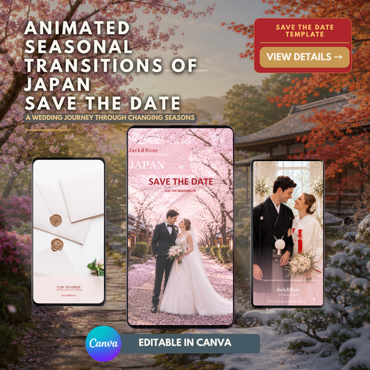 TRADITIONAL JAPAN Wedding Save the Date Template