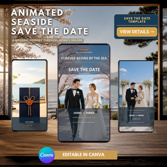 SEASIDE Wedding Save the Date Template