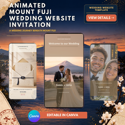 MOUNT FUJI Wedding Website Invitation Template
