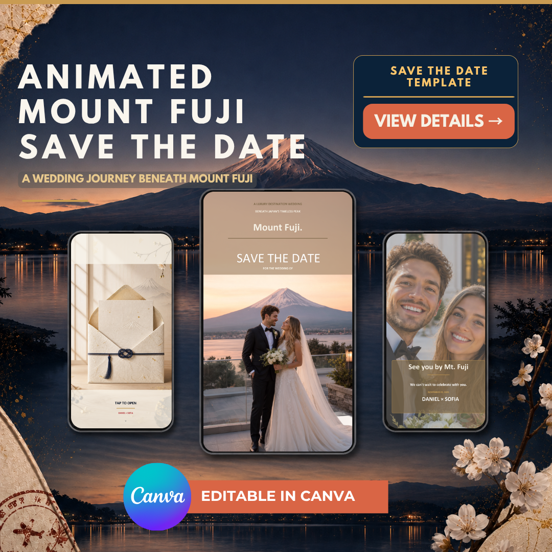MOUNT FUJI Wedding Save the Date Template