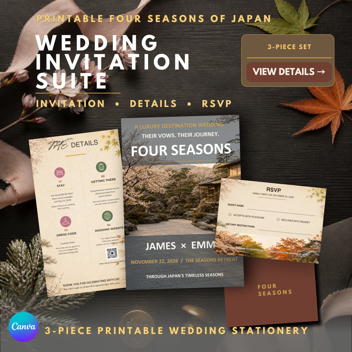 FOUR SEASONS Wedding Invitation Suite Template