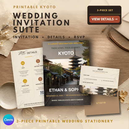 KYOTO Wedding Invitation Suite Template