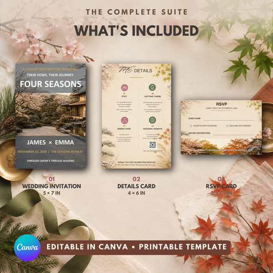 FOUR SEASONS Wedding Invitation Suite Template
