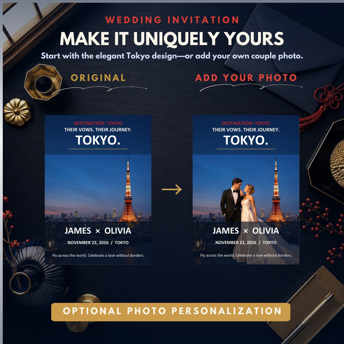 TOKYO Wedding Invitation Suite Template