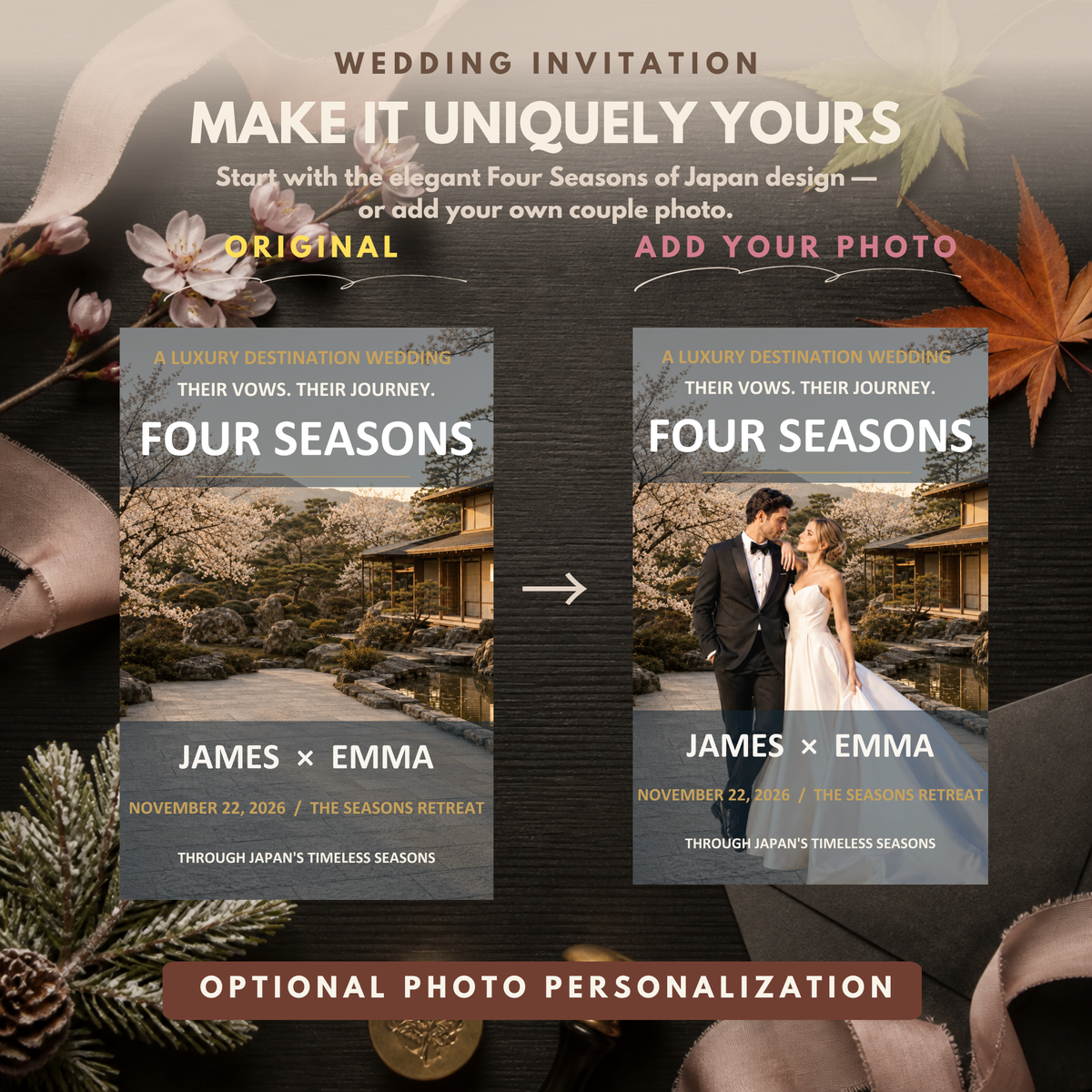 FOUR SEASONS Wedding Invitation Suite Template
