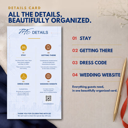 TOKYO Wedding Invitation Suite Template