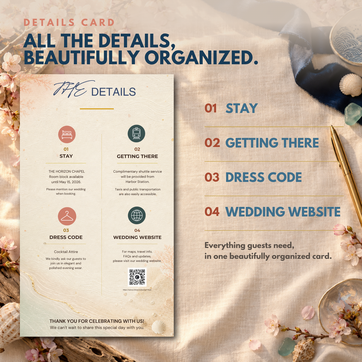 SEASIDE Wedding Invitation Suite Template