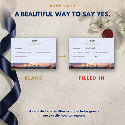 TOKYO Wedding Invitation Suite Template
