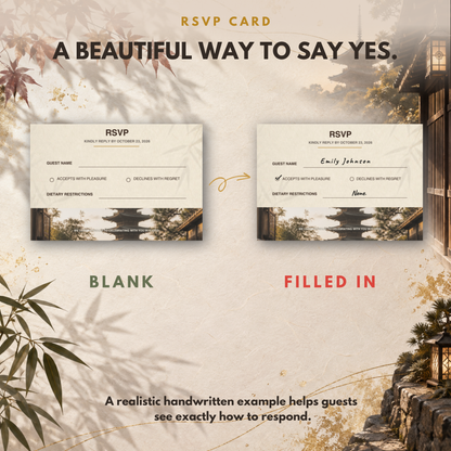 KYOTO Wedding Invitation Suite Template