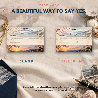 SEASIDE Wedding Invitation Suite Template