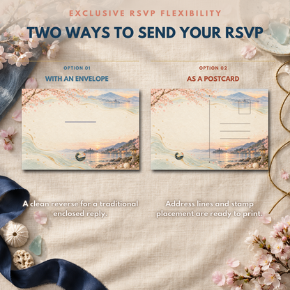 SEASIDE Wedding Invitation Suite Template