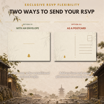 KYOTO Wedding Invitation Suite Template