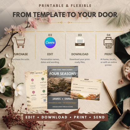 FOUR SEASONS Wedding Invitation Suite Template