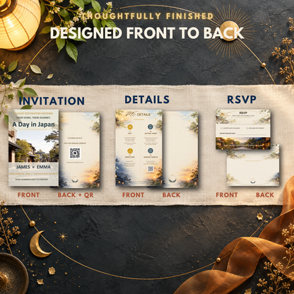 A DAY IN JAPAN Wedding Invitation Suite Template