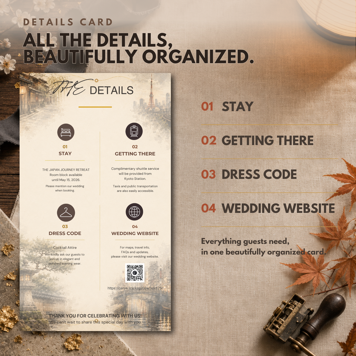 JAPAN JOURNEY Wedding Invitation Suite Template