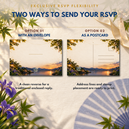 SUMMER IN JAPAN Wedding Invitation Suite Template