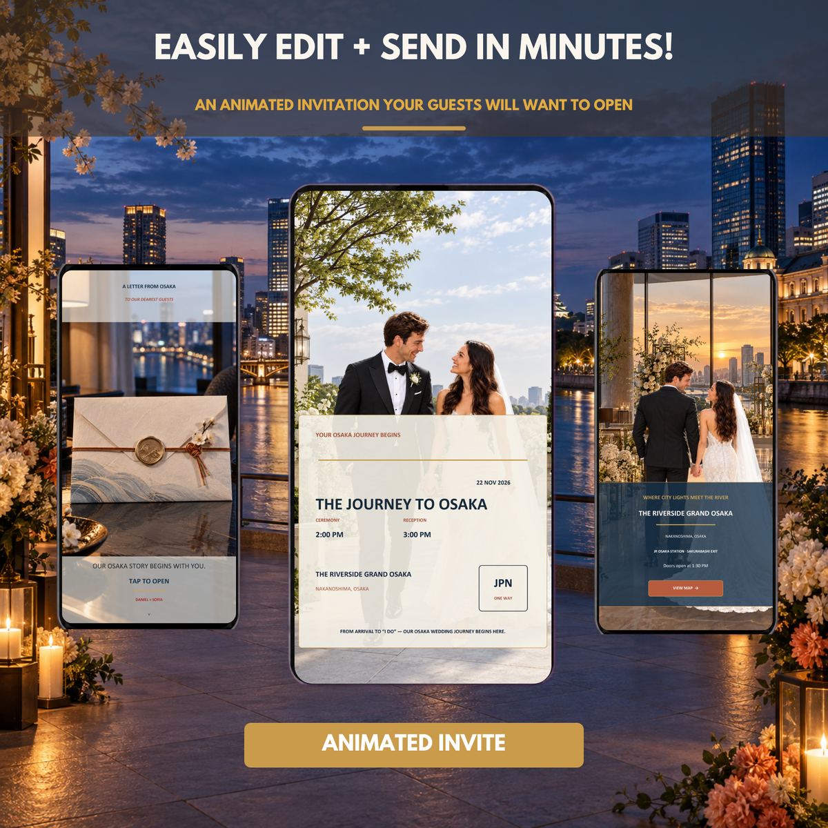 OSAKA Wedding Website Invitation Template