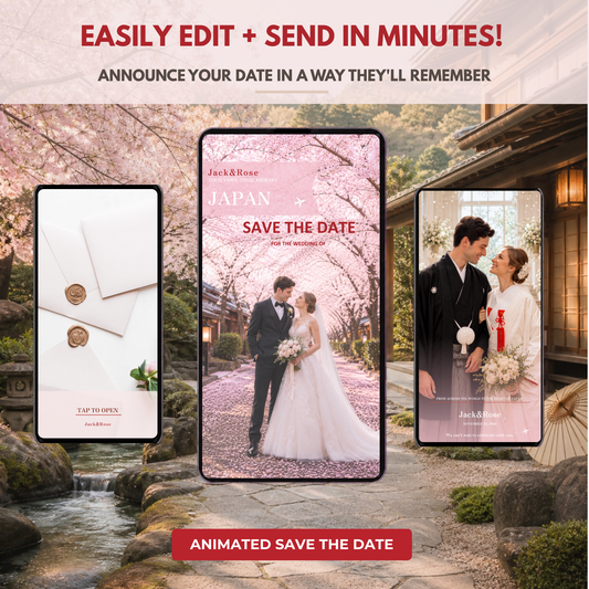 TRADITIONAL JAPAN Wedding Save the Date Template