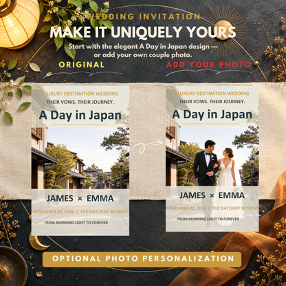 A DAY IN JAPAN Wedding Invitation Suite Template