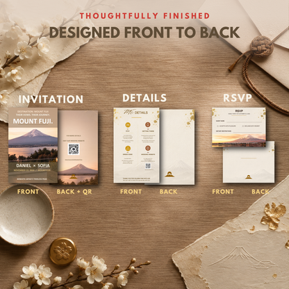 MOUNT FUJI Wedding Invitation Suite Template