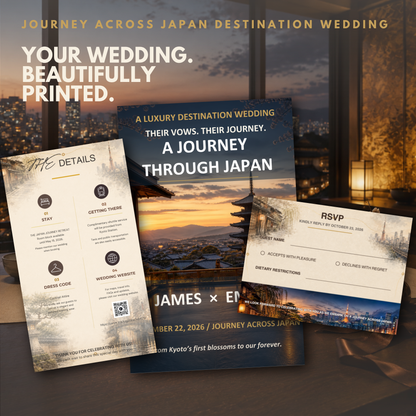 JAPAN JOURNEY Wedding Invitation Suite Template