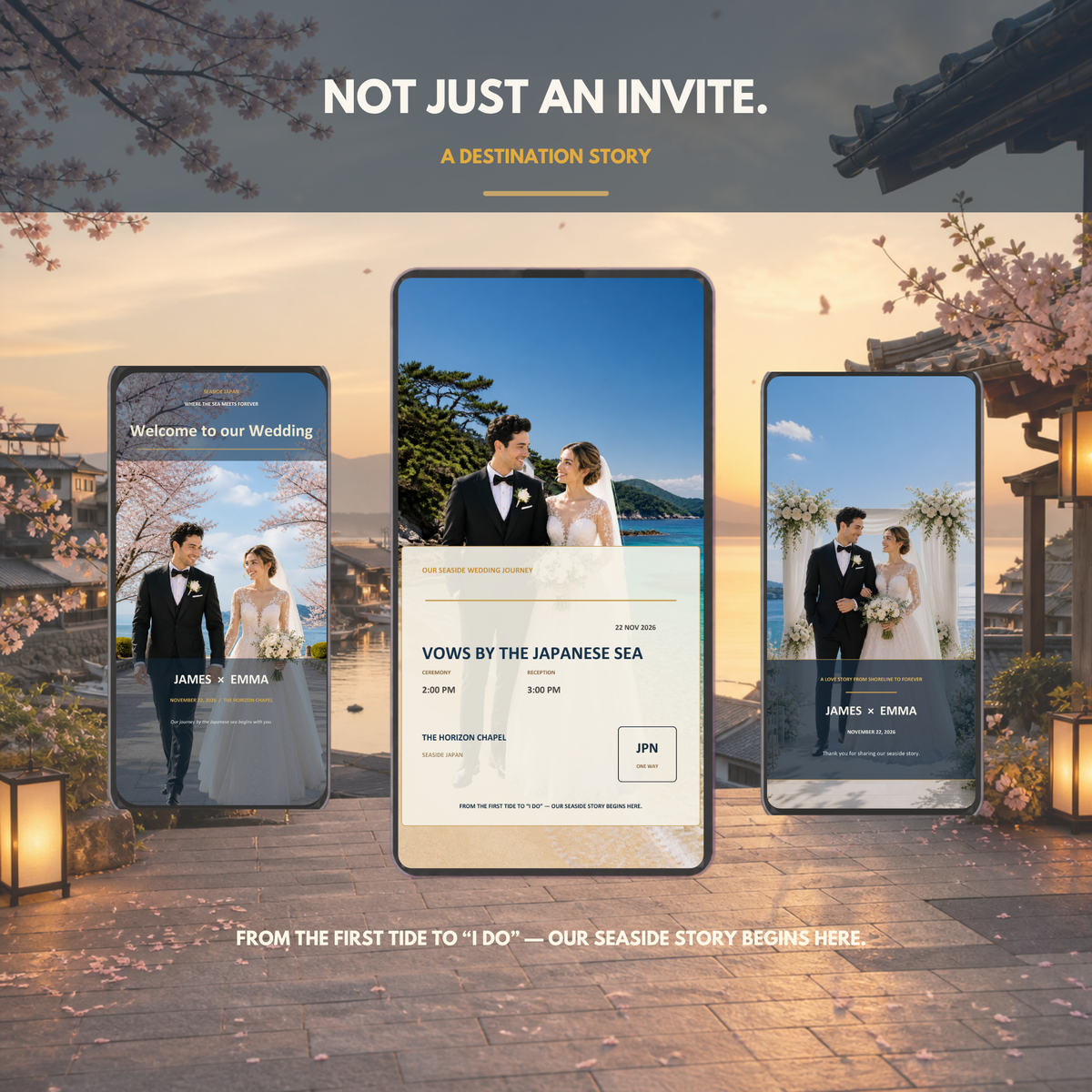 SEASIDE Wedding Website Invitation Template