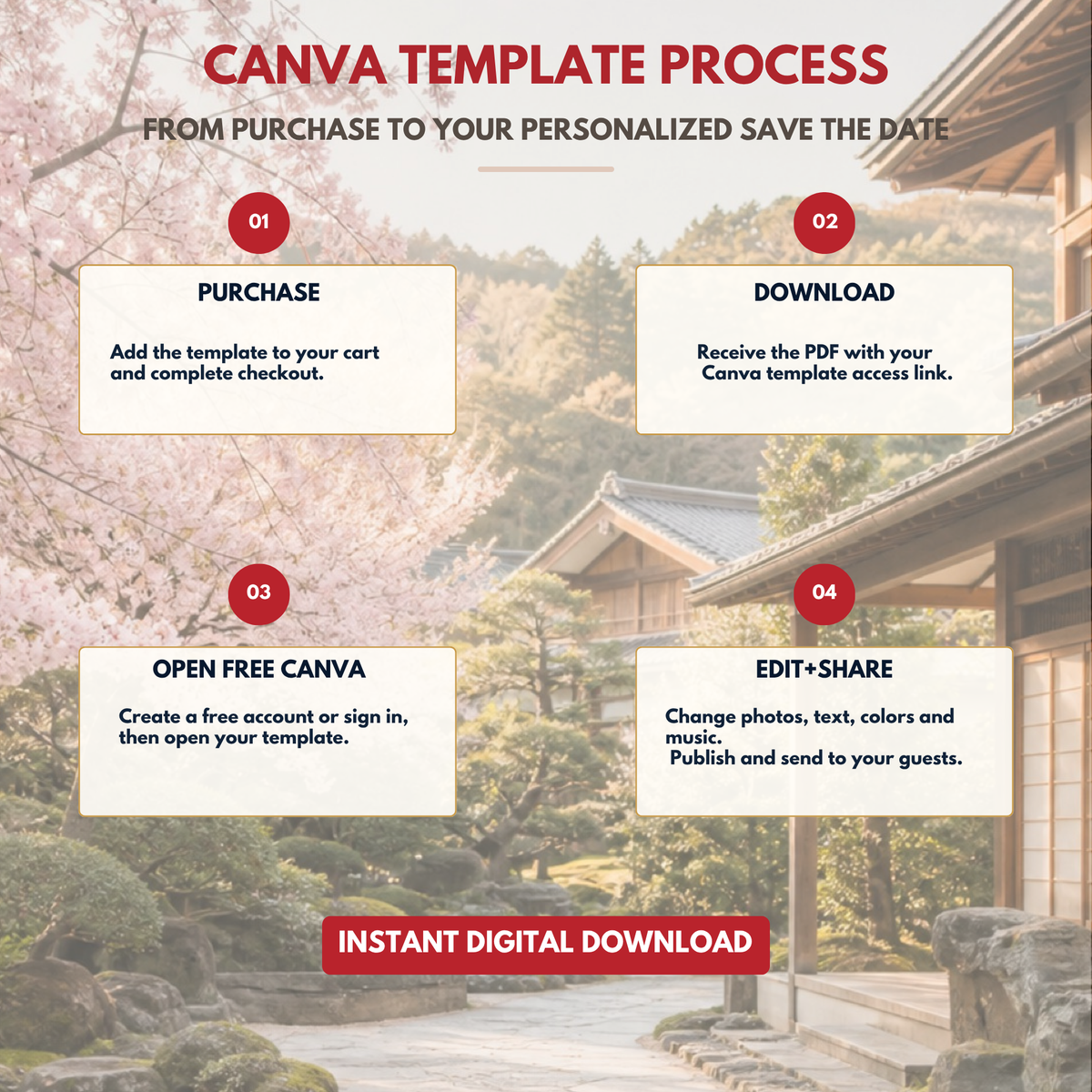 TRADITIONAL JAPAN Wedding Save the Date Template