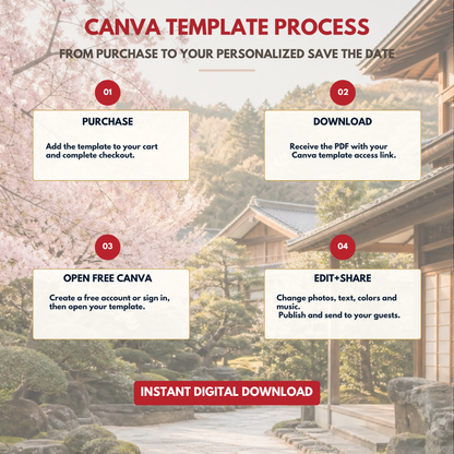 TRADITIONAL JAPAN Wedding Save the Date Template