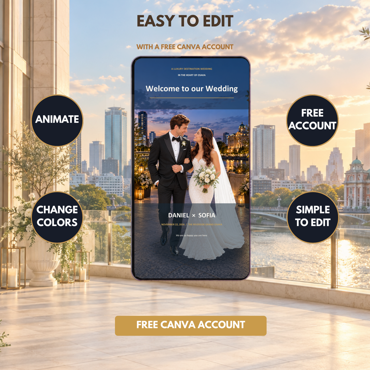 OSAKA Wedding Website Invitation Template
