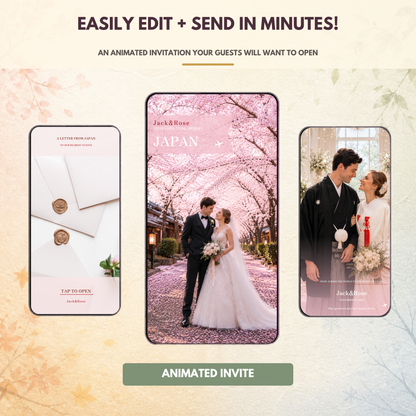 TRADITIONAL JAPAN Wedding Website Invitation Template