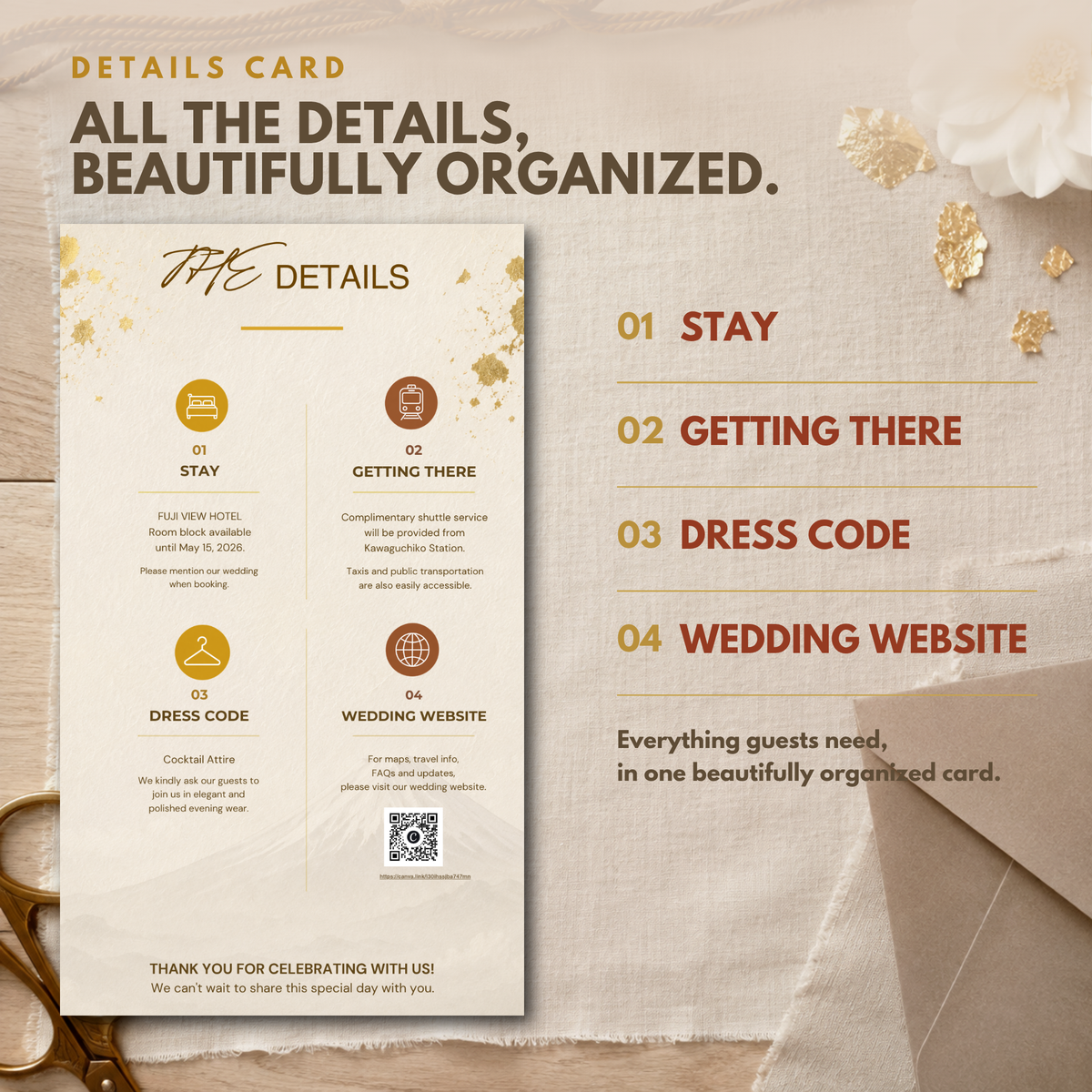 MOUNT FUJI Wedding Invitation Suite Template