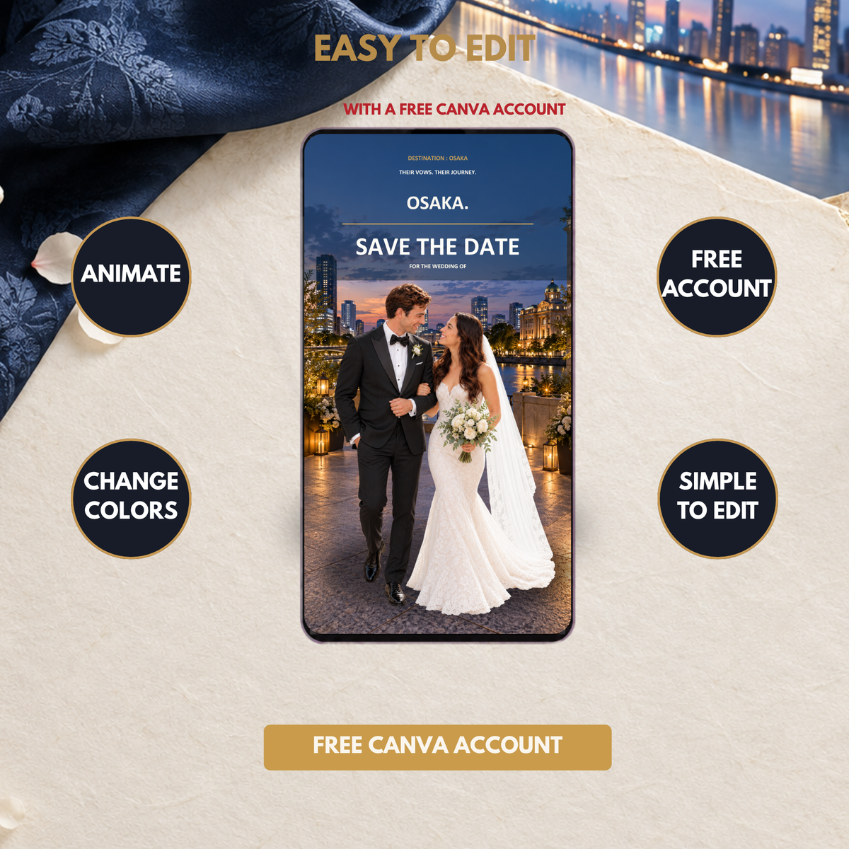 OSAKA Wedding Save the Date Template