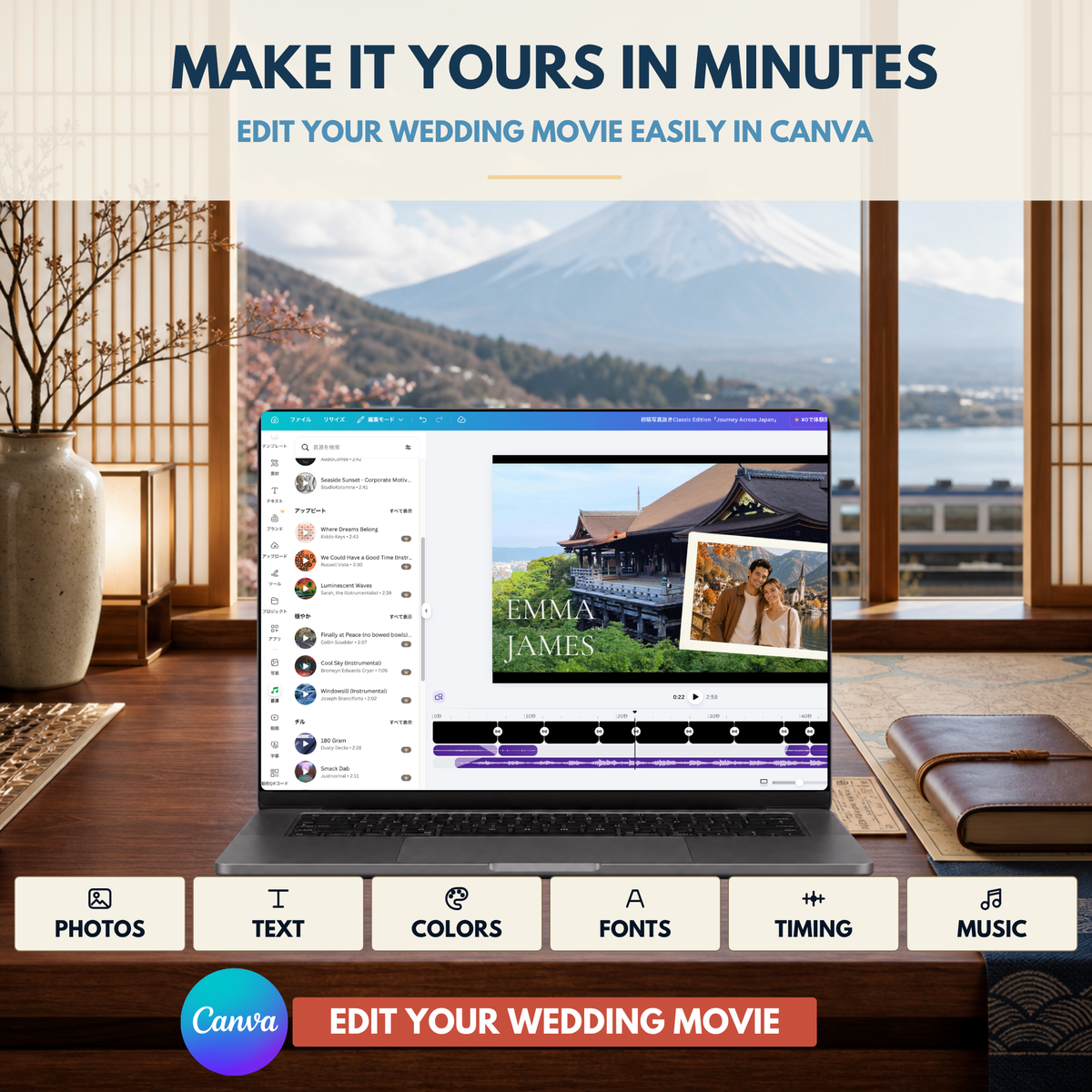 JAPAN JOURNEY Wedding Opening Film Template