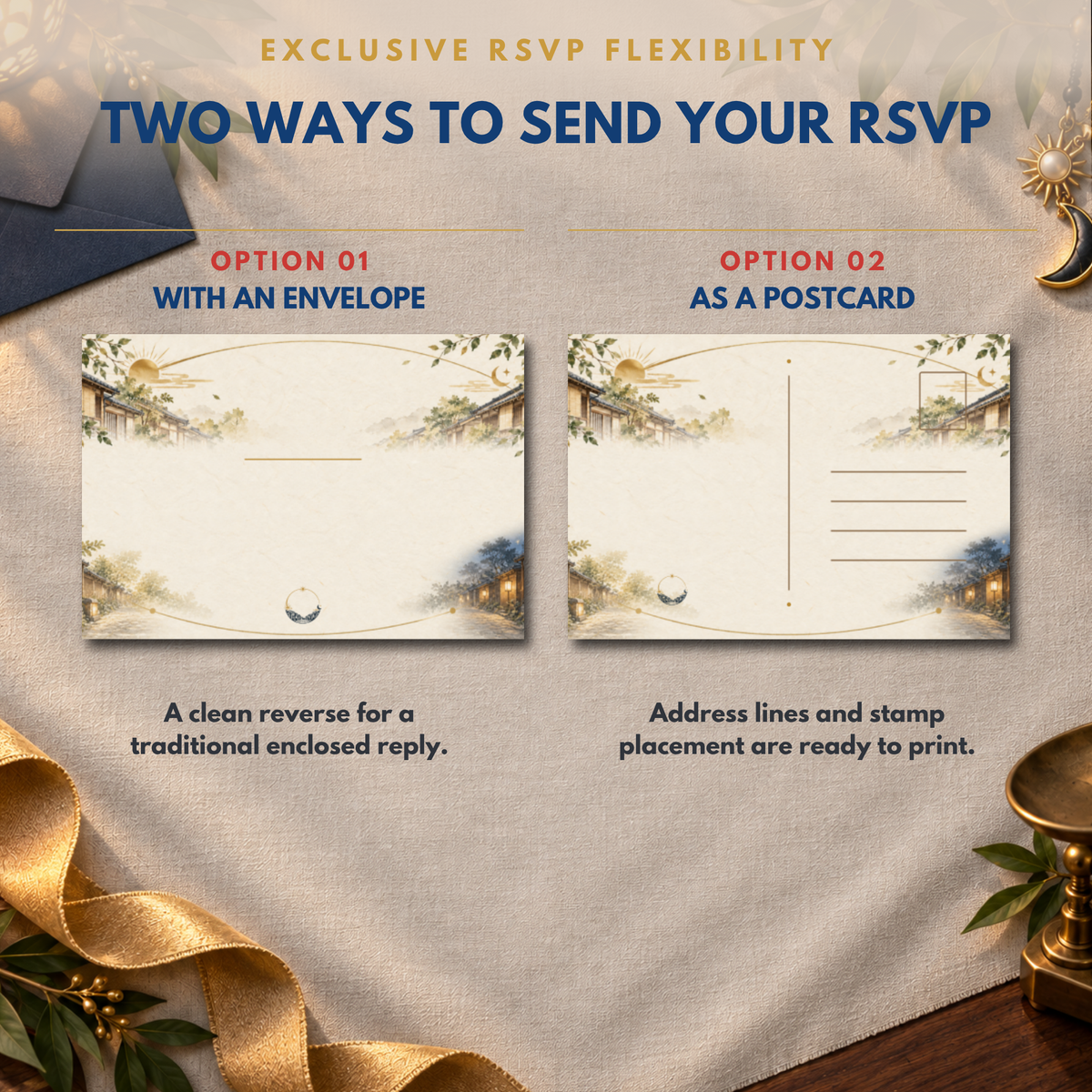 A DAY IN JAPAN Wedding Invitation Suite Template