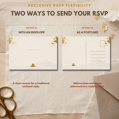 MOUNT FUJI Wedding Invitation Suite Template