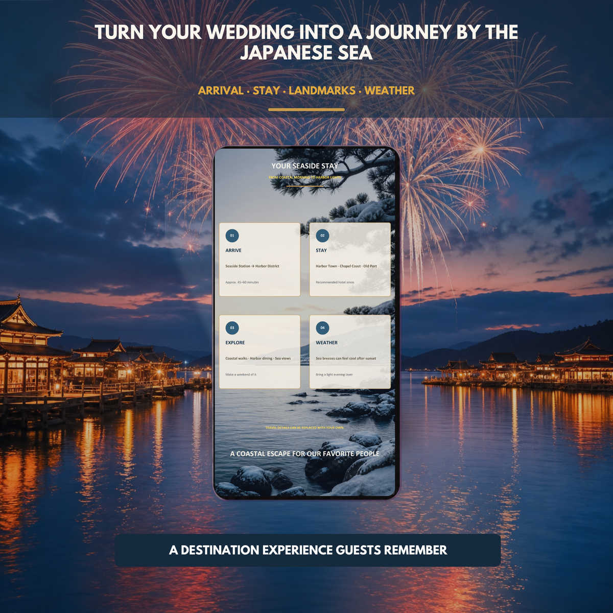 SEASIDE Wedding Website Invitation Template