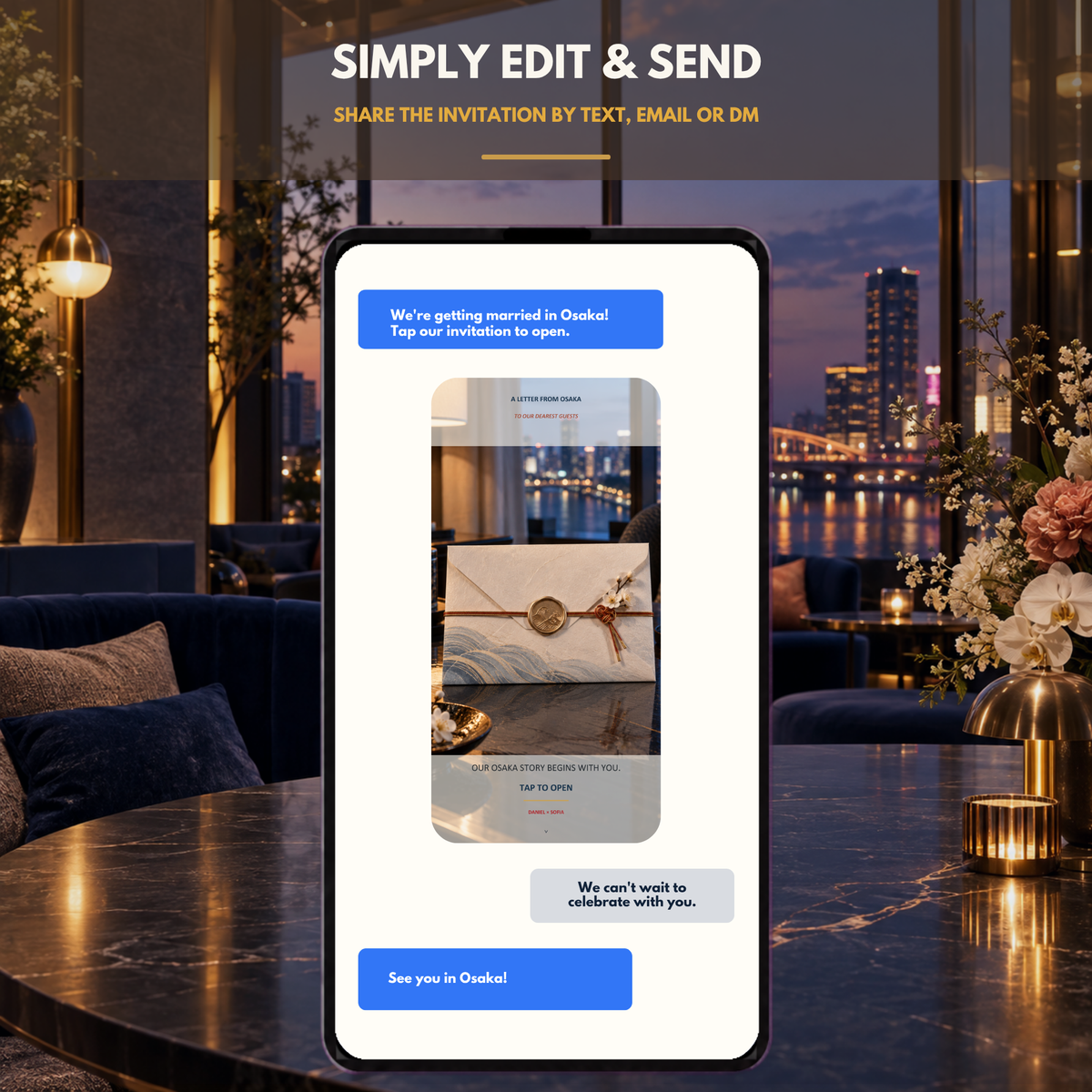 OSAKA Wedding Website Invitation Template
