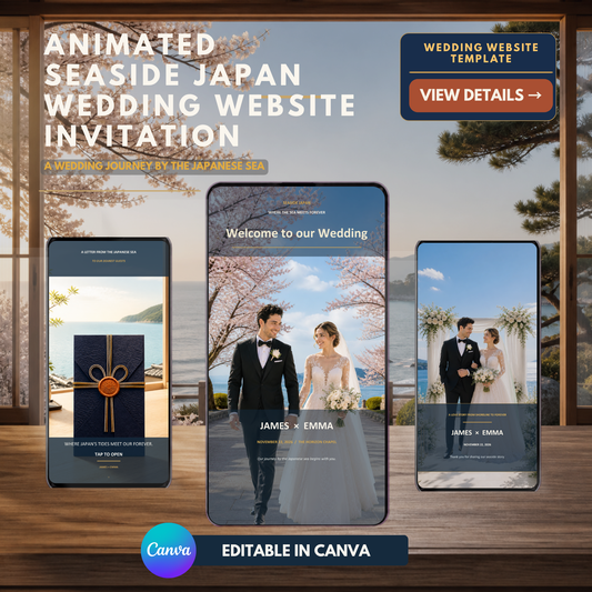 SEASIDE Wedding Website Invitation Template