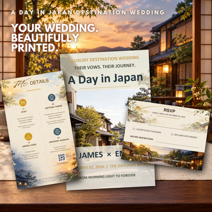 A DAY IN JAPAN Wedding Invitation Suite Template