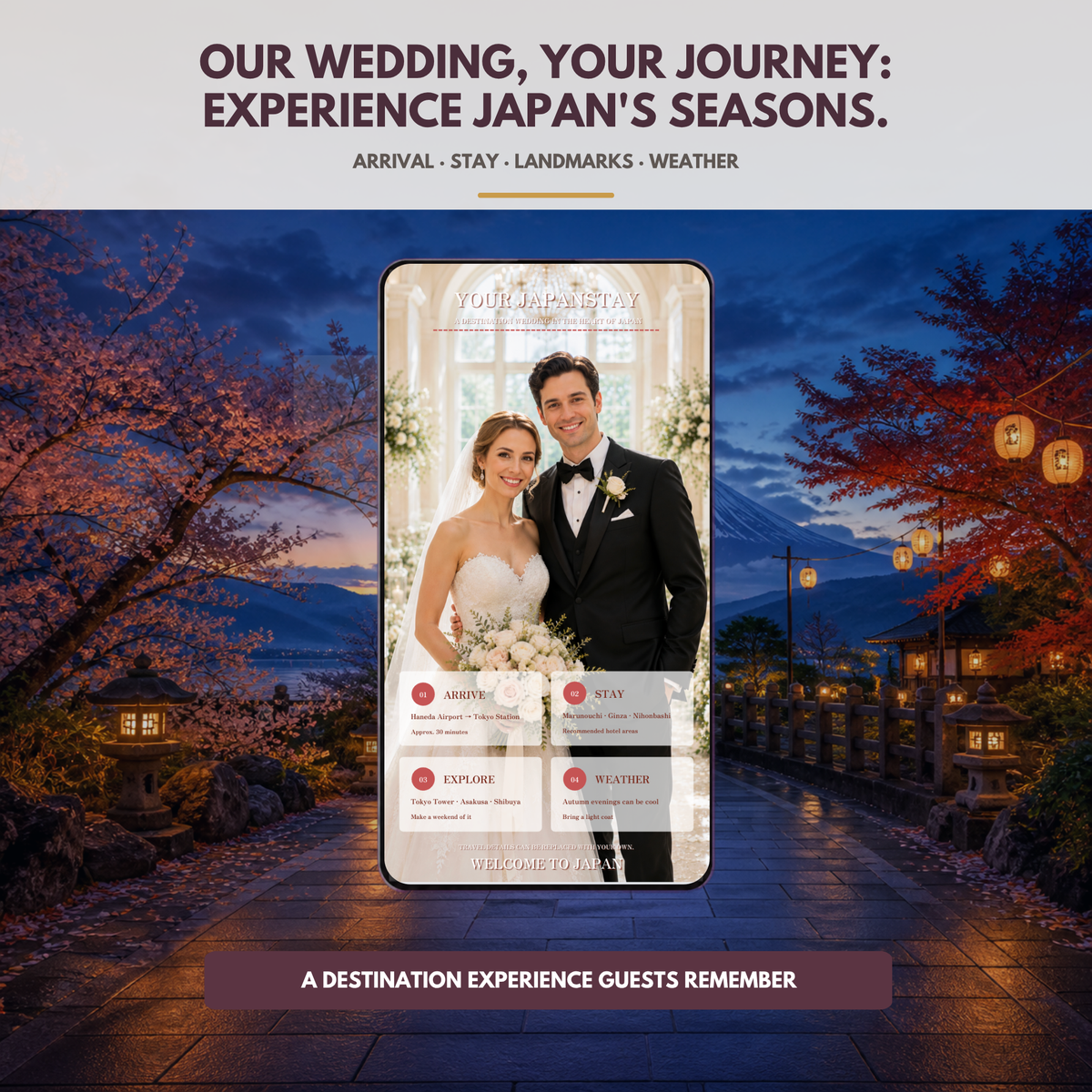 TRADITIONAL JAPAN Wedding Website Invitation Template