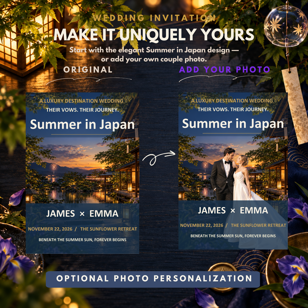SUMMER IN JAPAN Wedding Invitation Suite Template