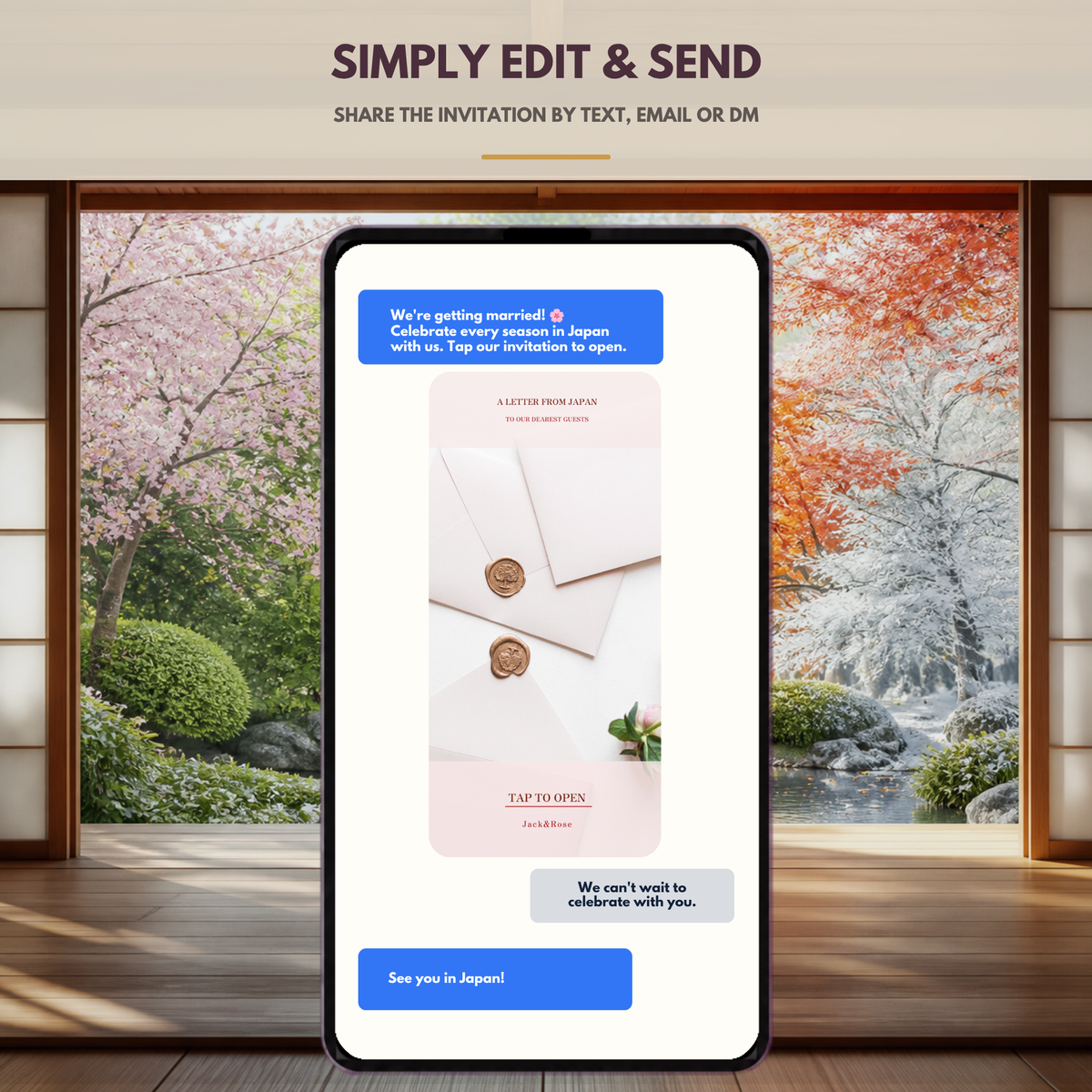 TRADITIONAL JAPAN Wedding Website Invitation Template