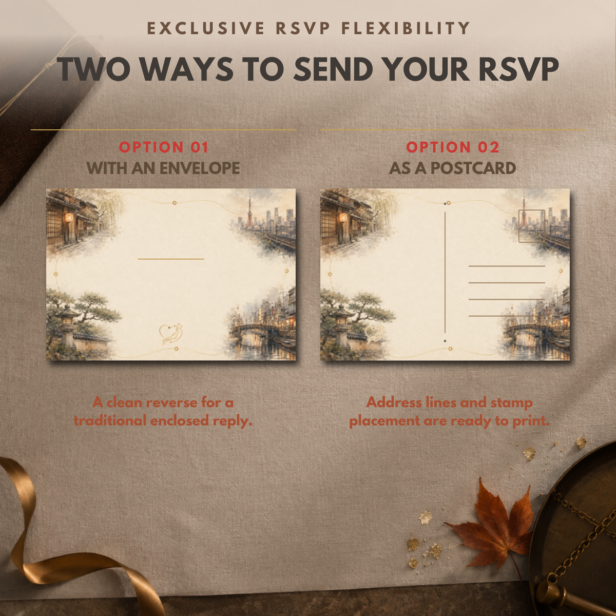JAPAN JOURNEY Wedding Invitation Suite Template