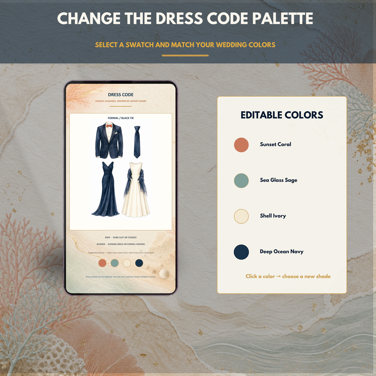 SEASIDE Wedding Website Invitation Template